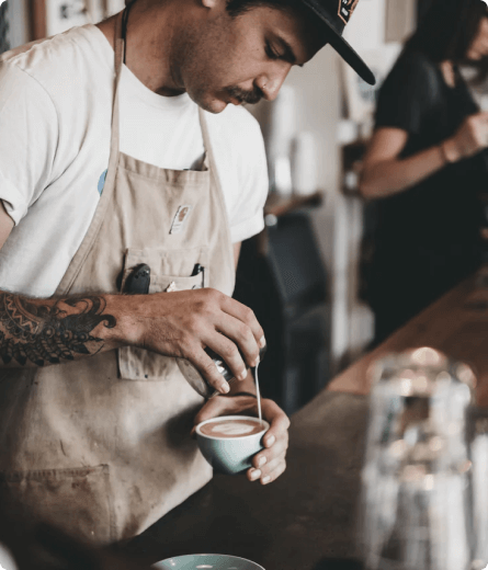 man with a cup of coffee