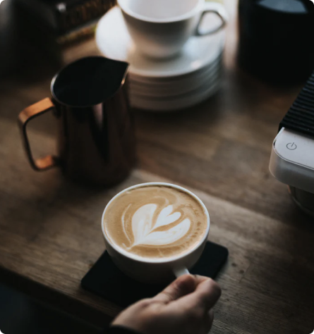 man with a cup of coffee